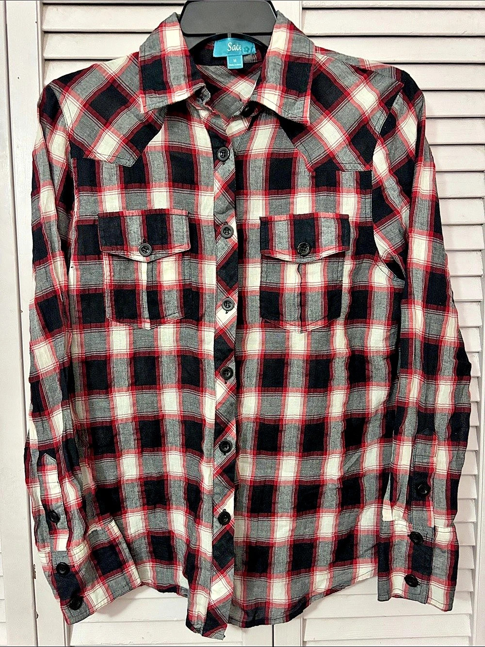 Sace Plaid Button Down